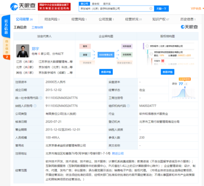 京東城市（北京）數字科技注冊資本大幅增至900%，凸顯軟件技術轉讓戰略轉型